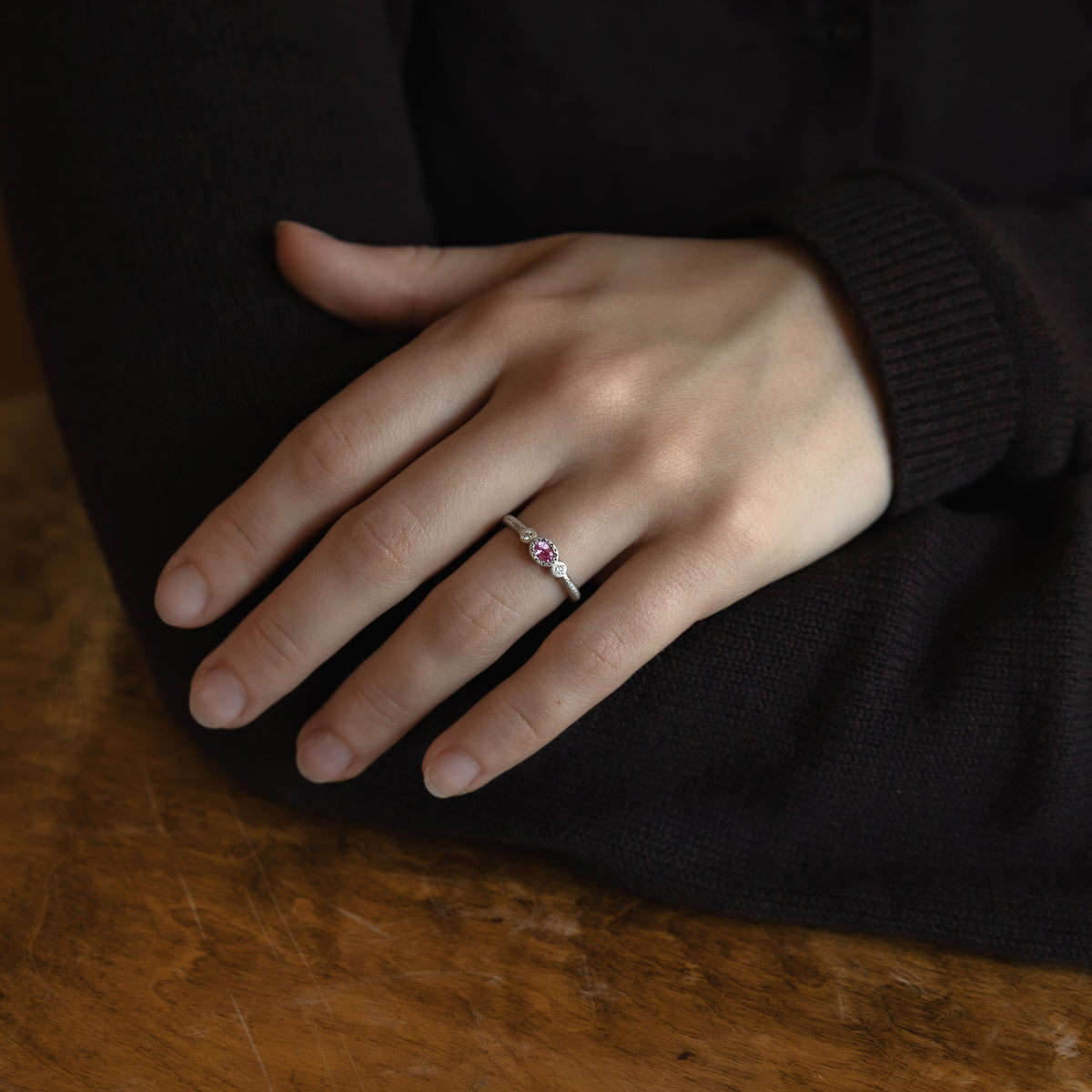 Oval & Round Charm Ring