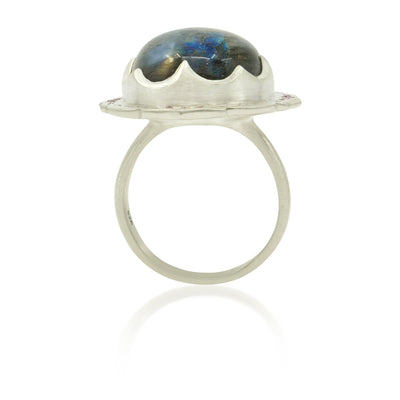 Wavy Bezel Scallop Ring