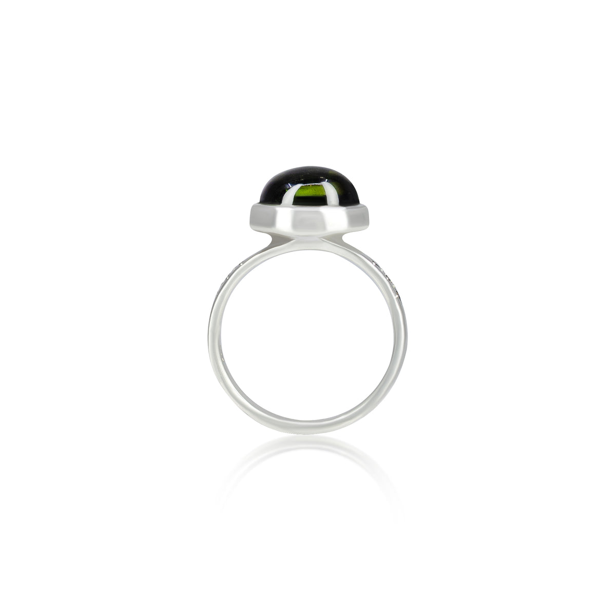 East West Green Tourmaline Ring