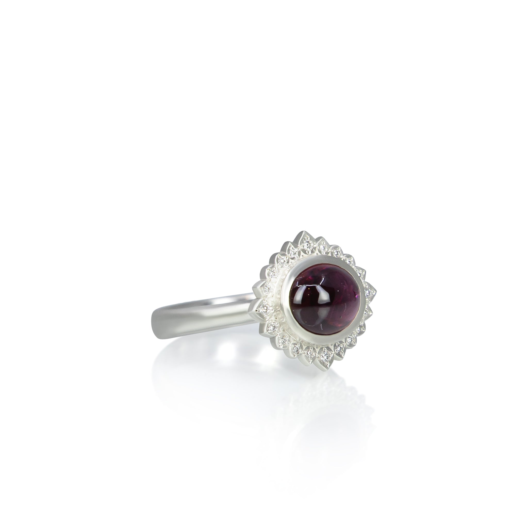 Pink Tourmaline Silver Flame Ring - 1.93ct