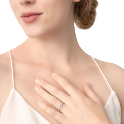 Platinum Oval Rosebud Solitaire