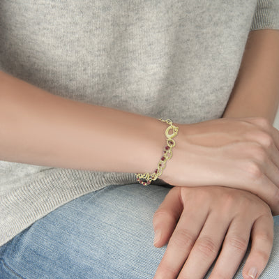 Ruby Beaded Snap Clasp