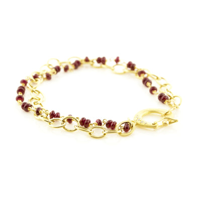 Ruby Beaded Snap Clasp