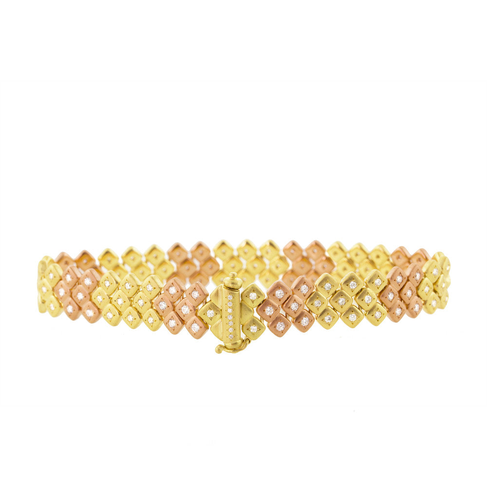 PINK AND YELLOW GOLD MOSAIC BRACELET