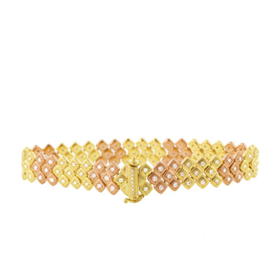 PINK AND YELLOW GOLD MOSAIC BRACELET