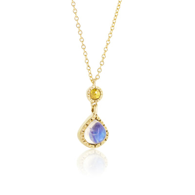 YELLOW DIAMOND AND MOONSTONE TEAR