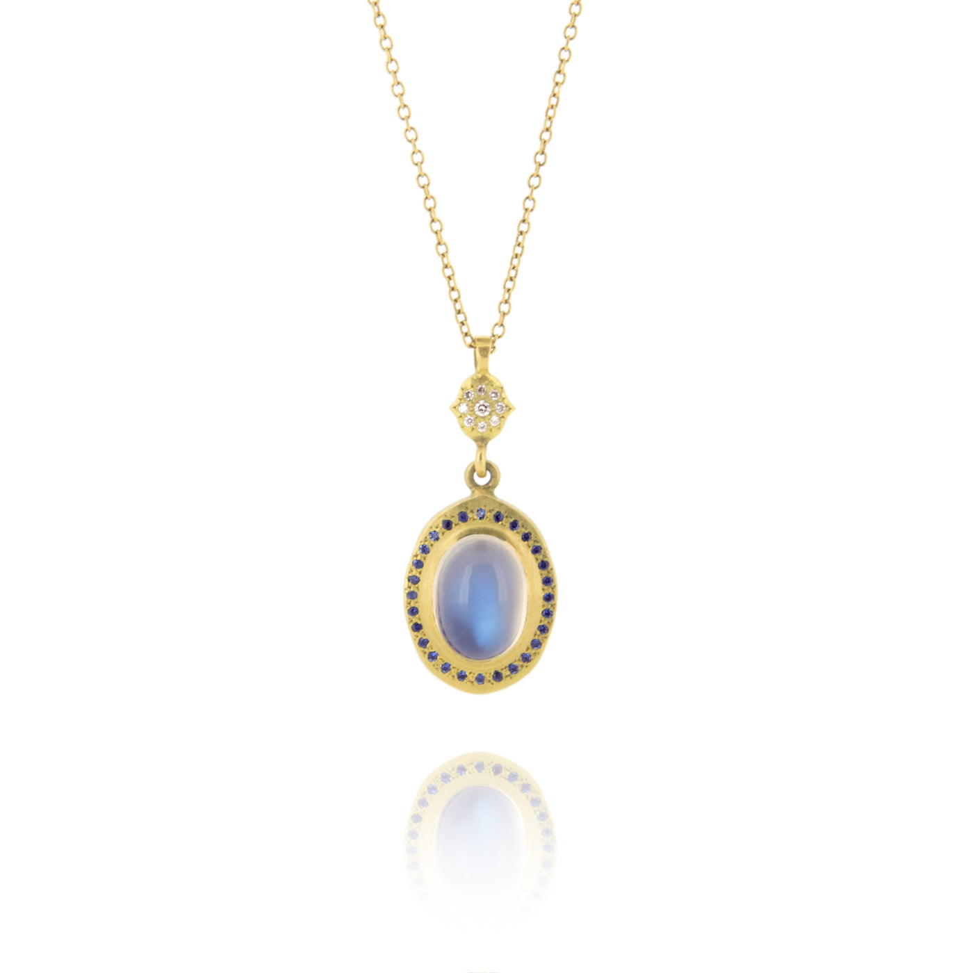 Oval Moonstone Cab with Grace Charm