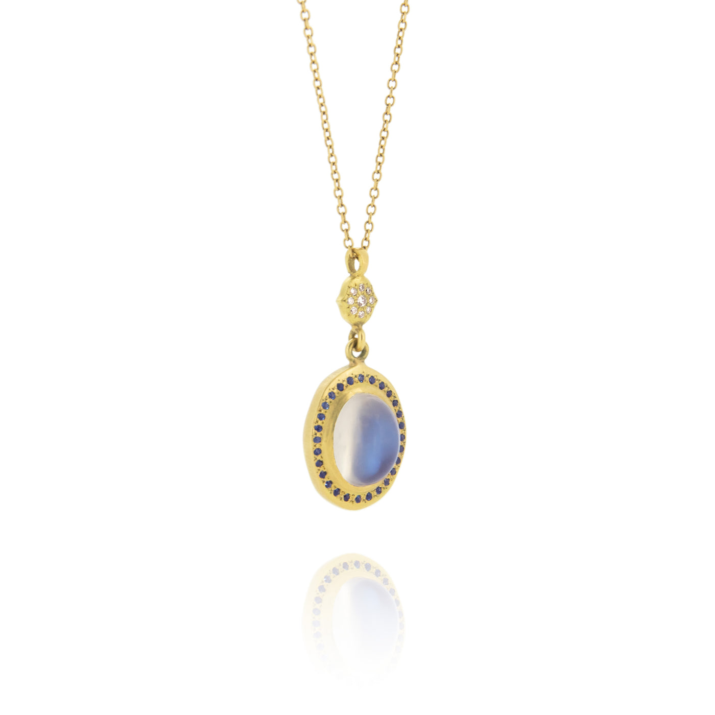 Oval Moonstone Cab with Grace Charm