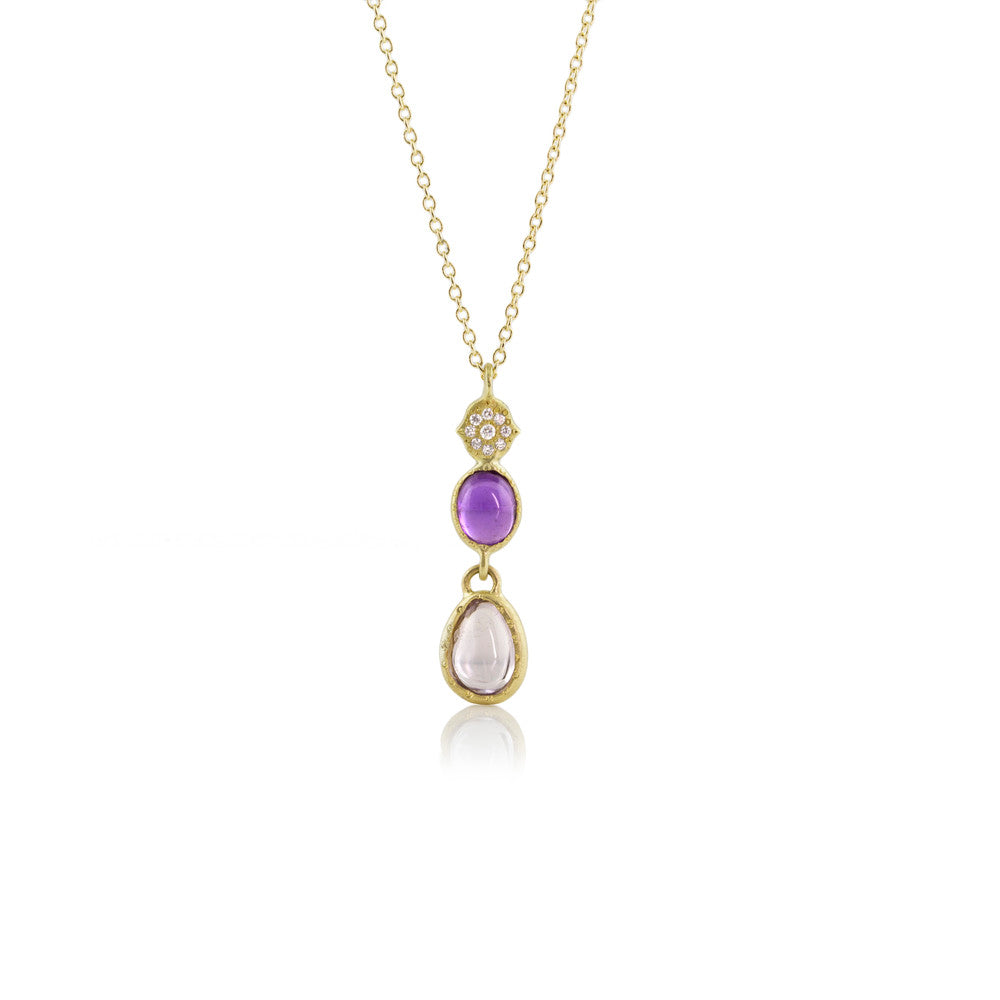 GRACE CHARM STAINED GLASS SAPPHIRE DROP PENDANT