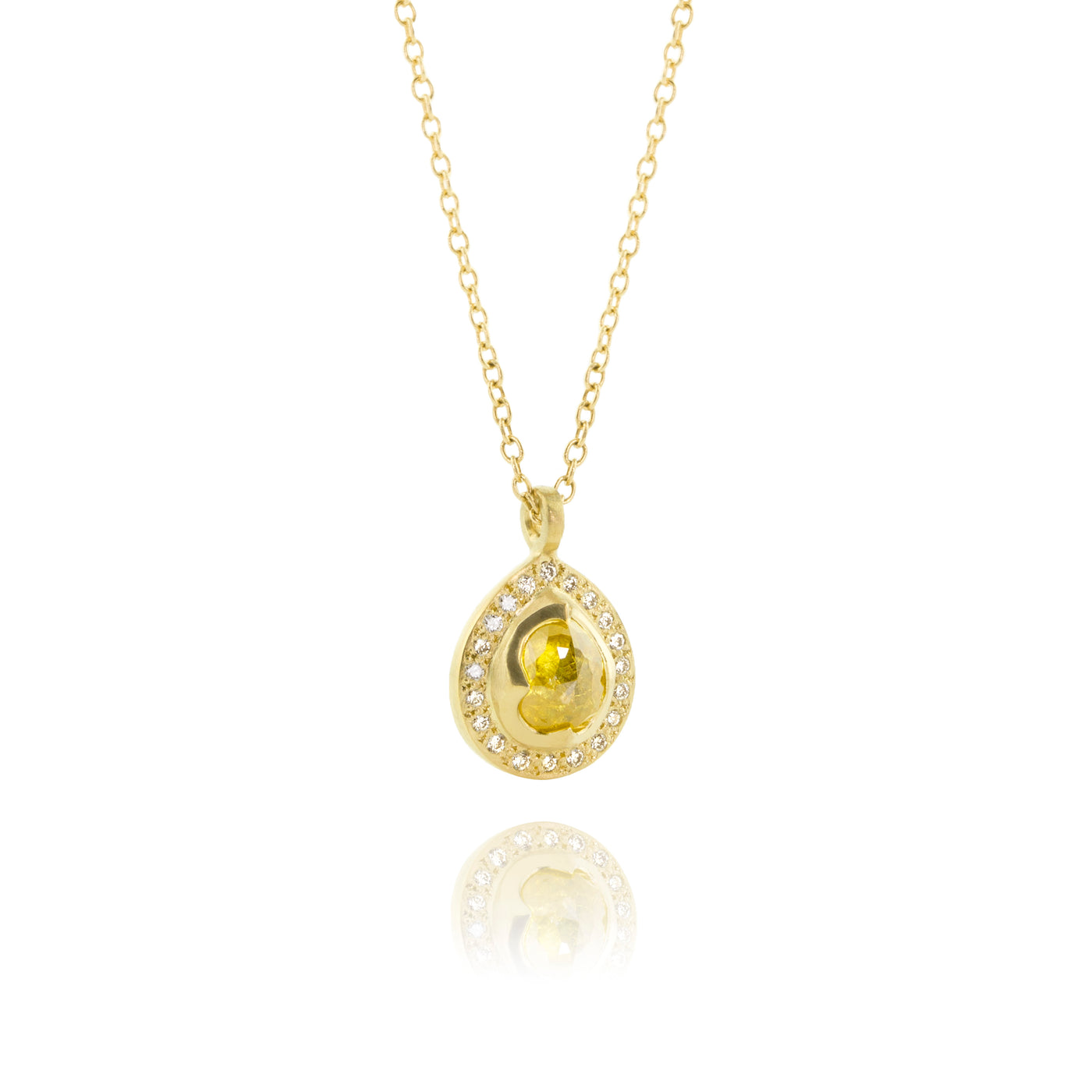 Crown Set Tear Pendant