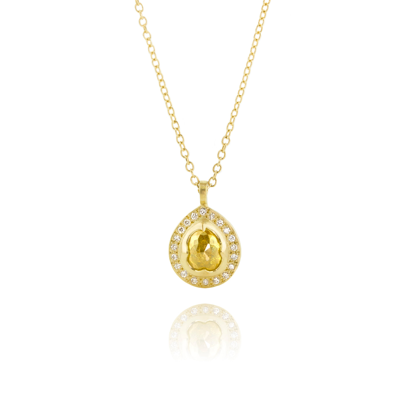 Crown Set Tear Pendant