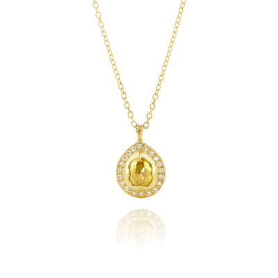 Crown Set Tear Pendant