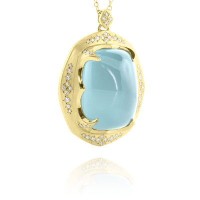 Aquamarine Crown Pendant