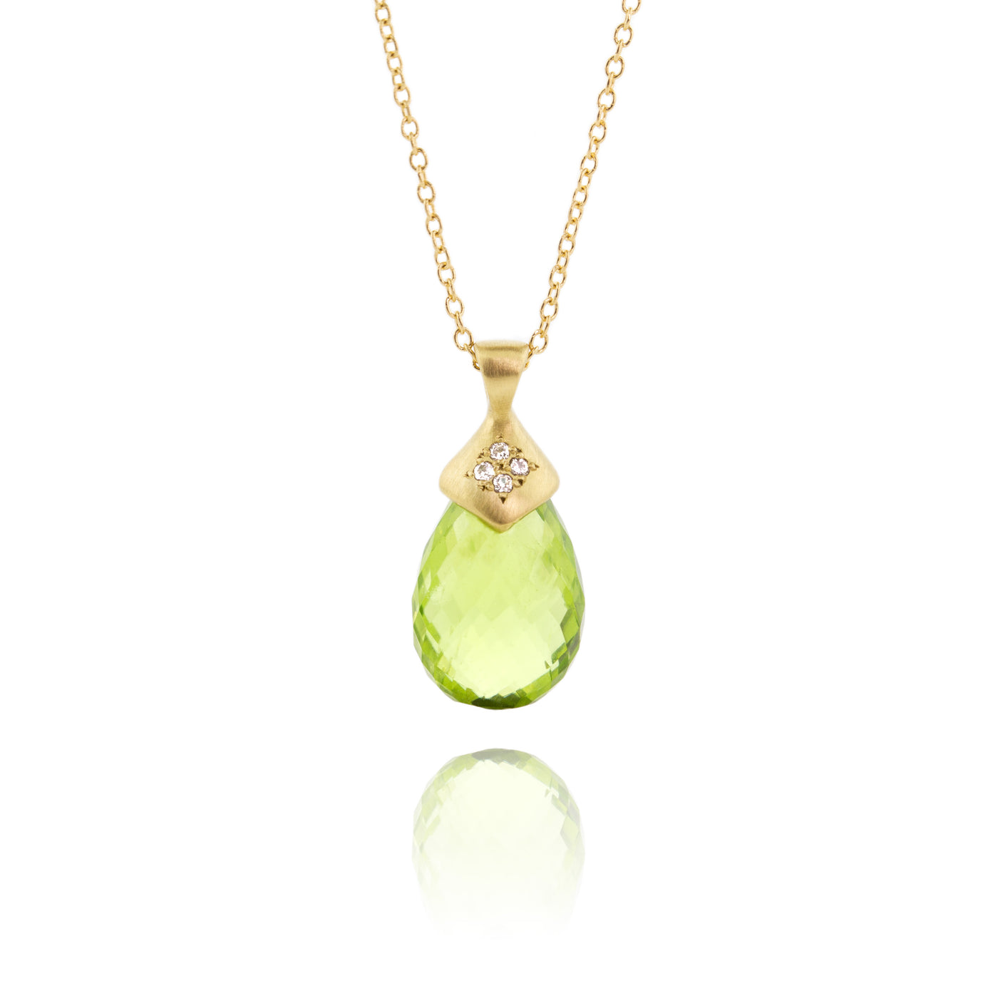 Faceted Peridot Drop Pendant