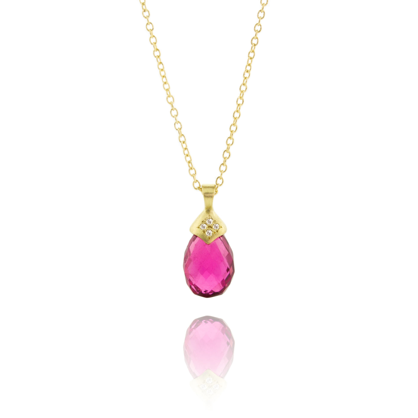 Faceted Rubellite Drop Pendant