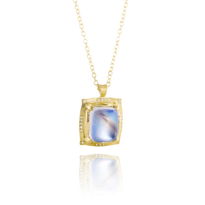 Rectangle Moonstone Pendant