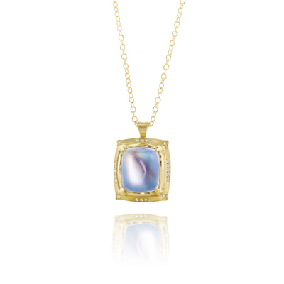 Rectangle Moonstone Pendant