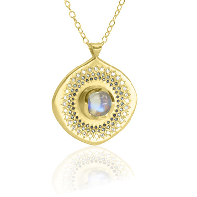 Multi-Halo Moonstone Pendant
