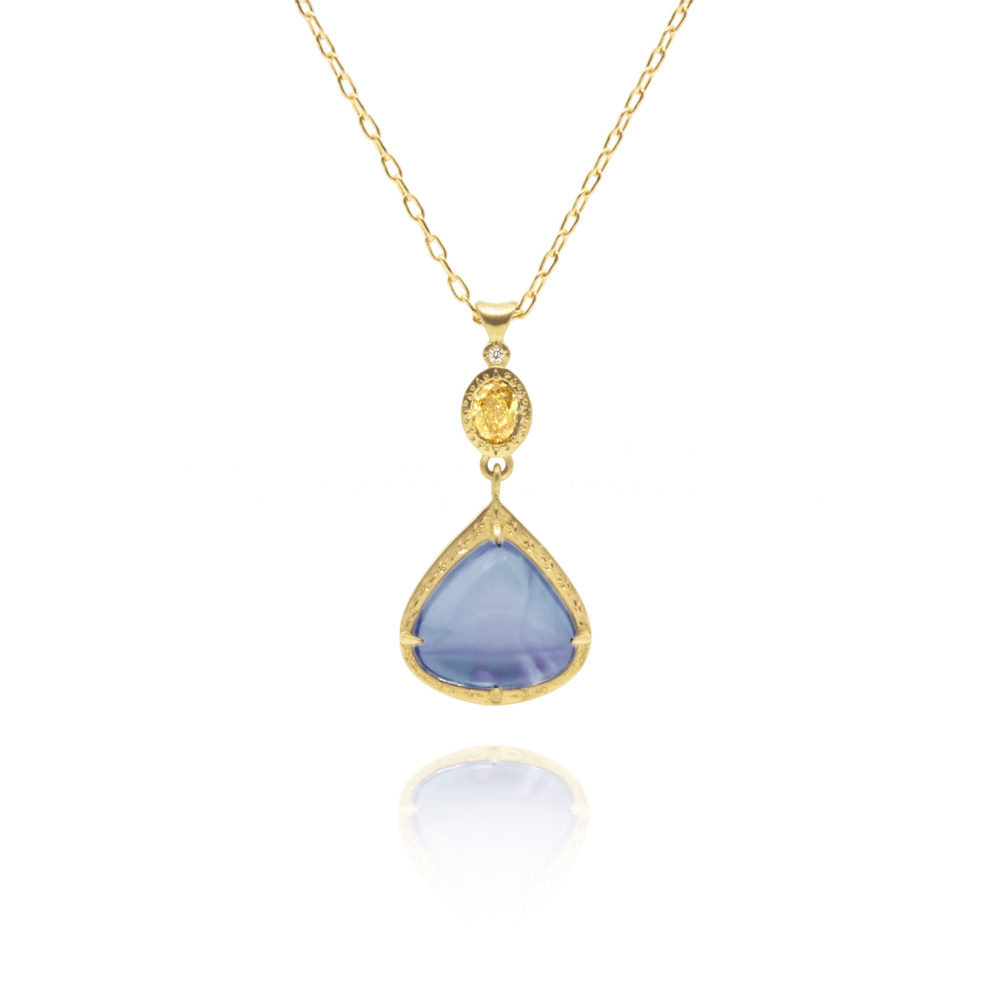 Tear Moonstone with Bezel Charm Pendant