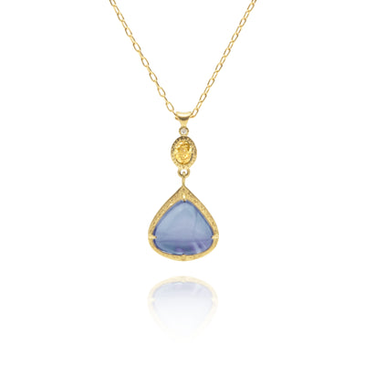 Tear Moonstone with Bezel Charm Pendant