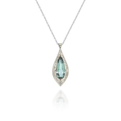 Prong Pear Teardrop Pendant with Engraving