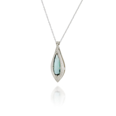 Prong Pear Teardrop Pendant with Engraving