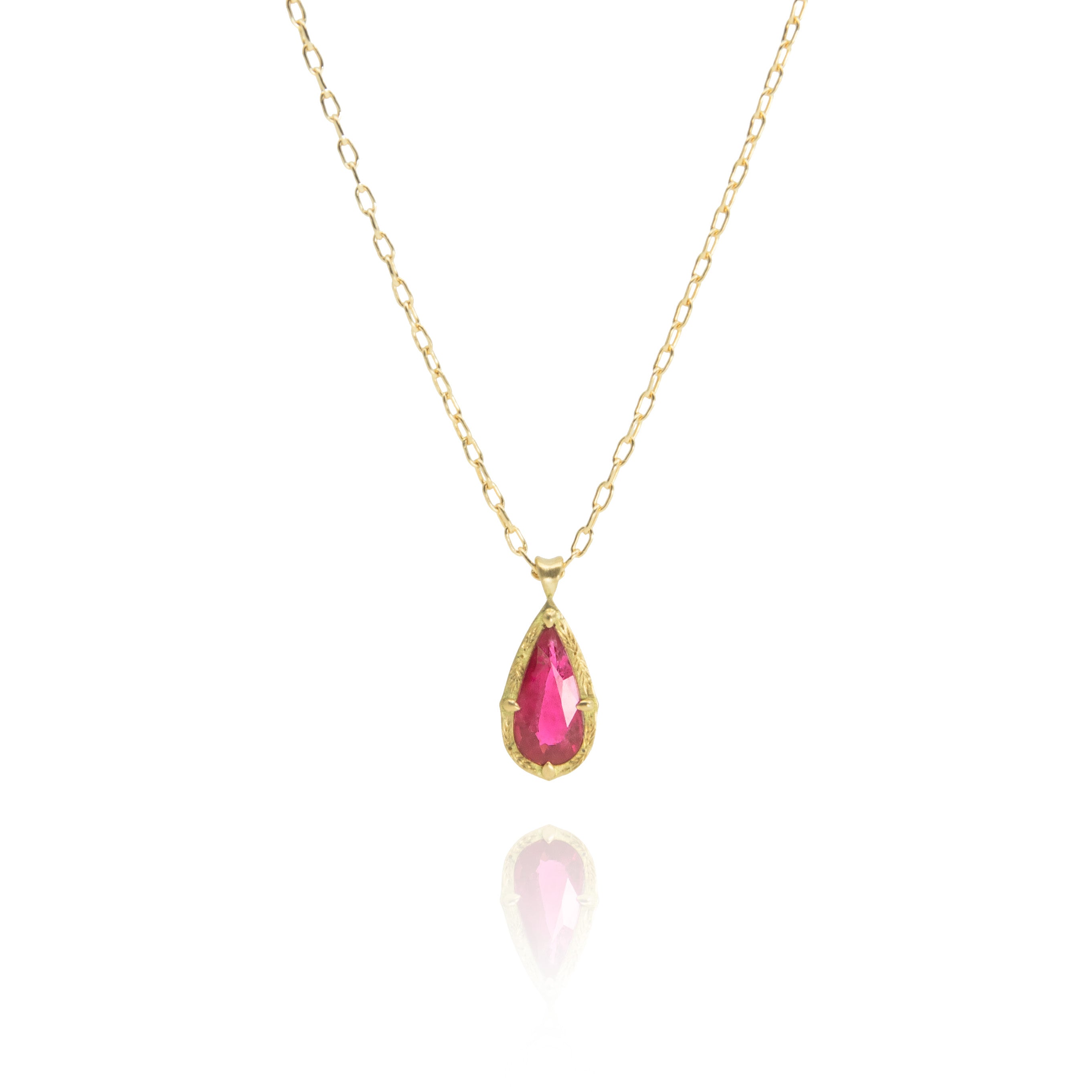 Pink Tourmaline Drop Pendant