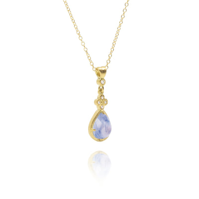 Moonstone Drop with River Rock Charm