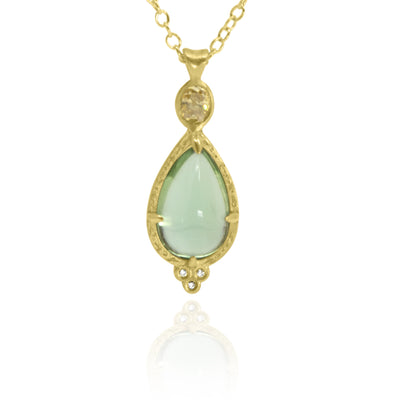 Tear Pendant w/ Yellow Diamond Bail