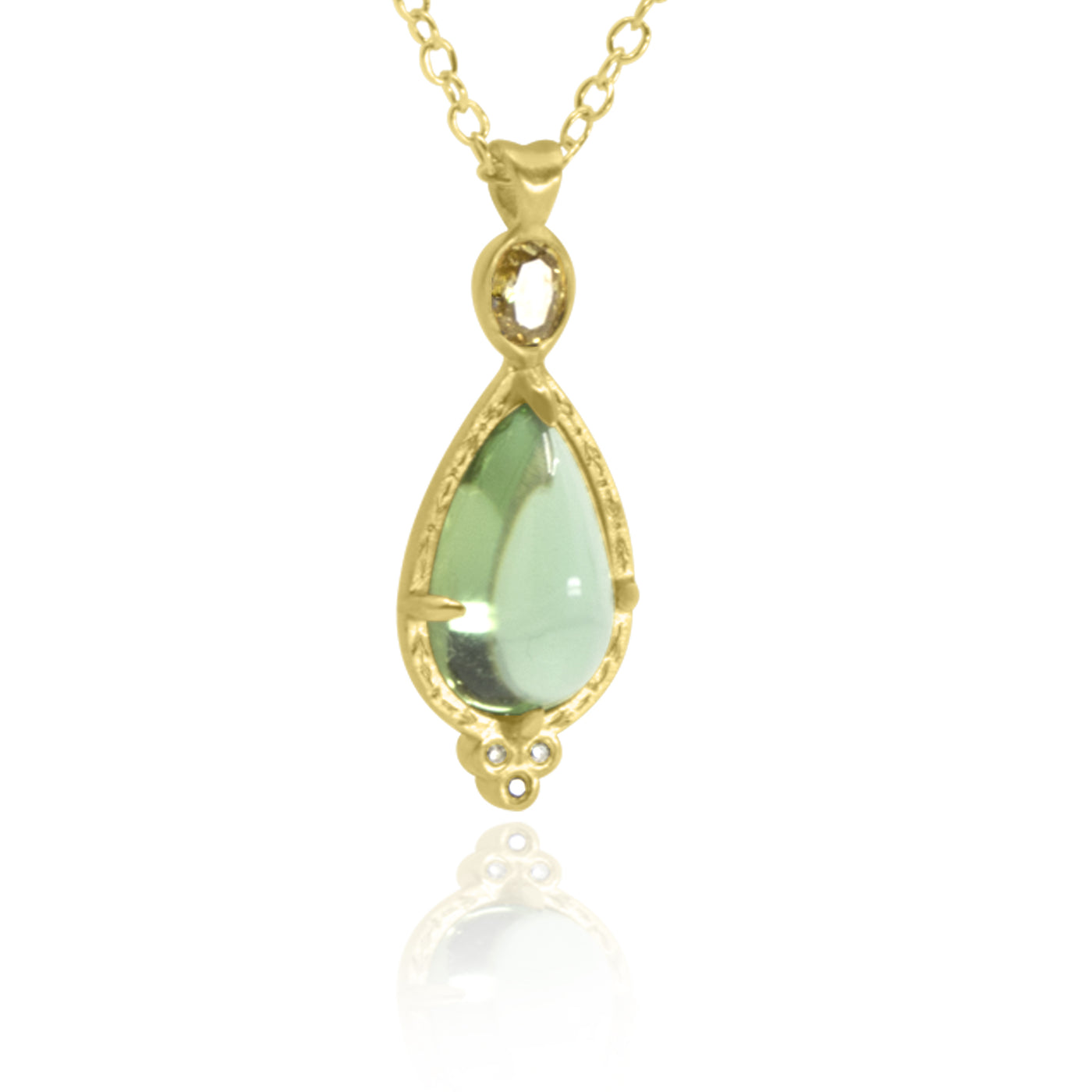 Tear Pendant w/ Yellow Diamond Bail