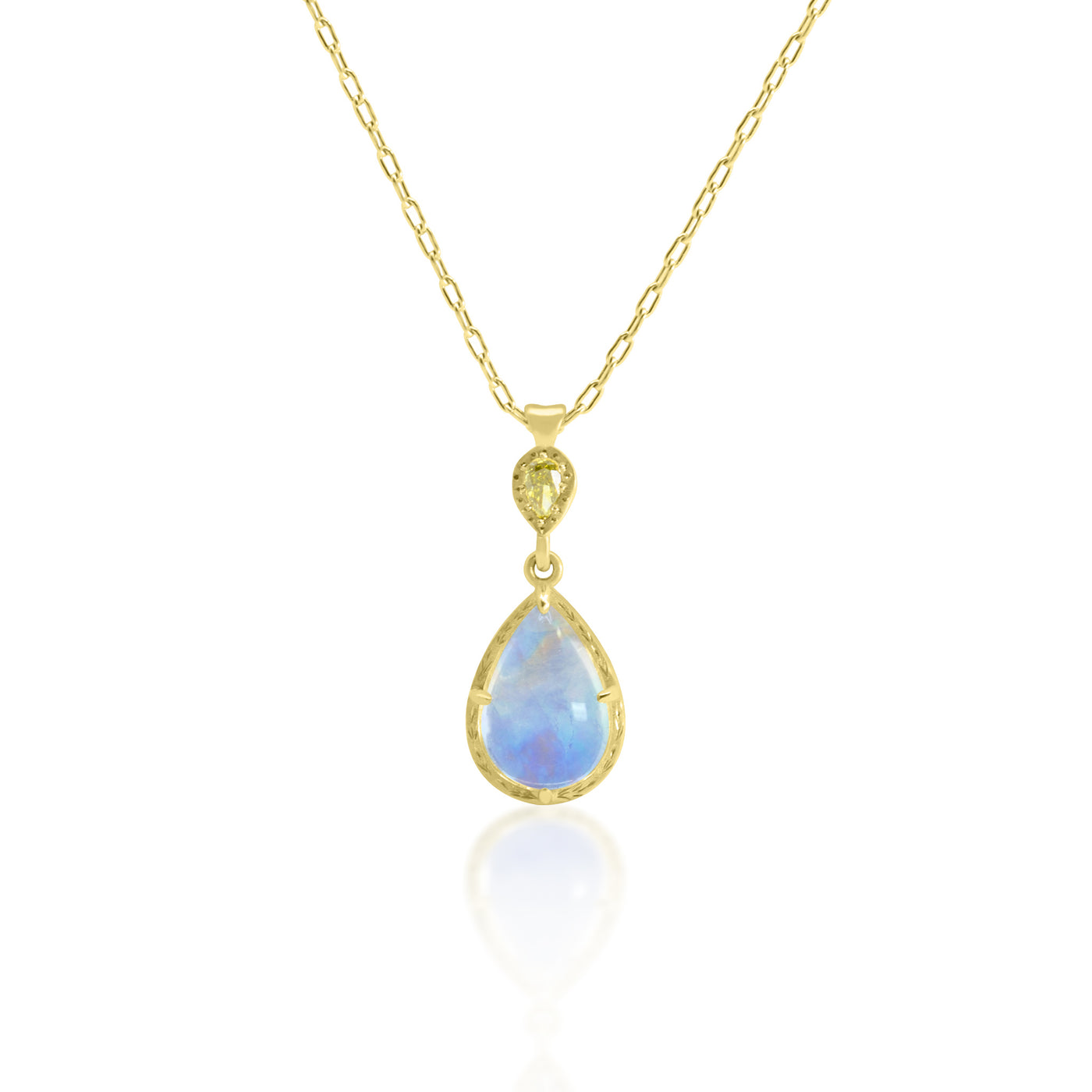 Prong Pear Moonstone Pendant