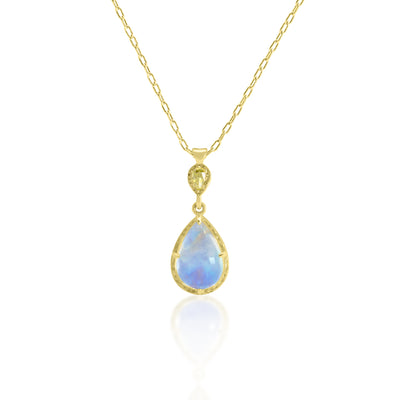 Prong Pear Moonstone Pendant