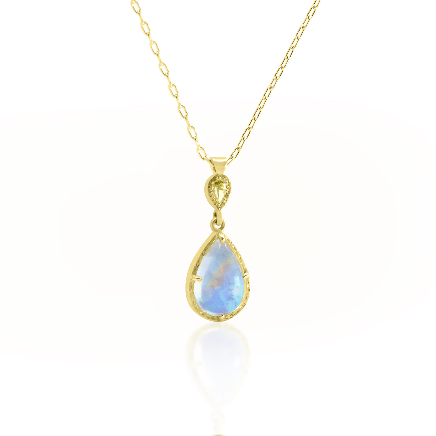 Prong Pear Moonstone Pendant