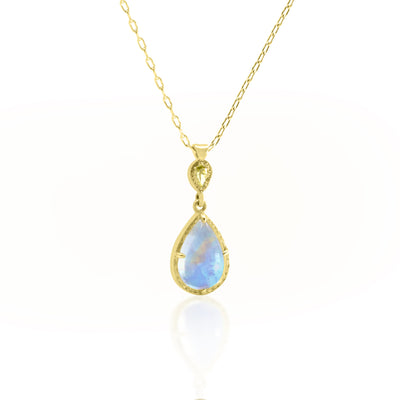 Prong Pear Moonstone Pendant