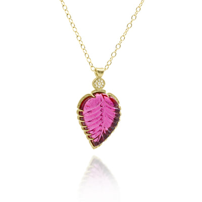 Carved Pink Tourmaline with Floret