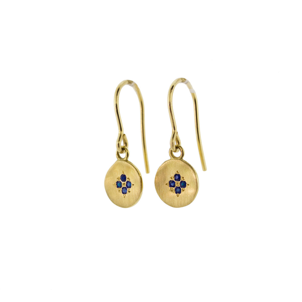 Gold Four Star Wave Charm Earrings