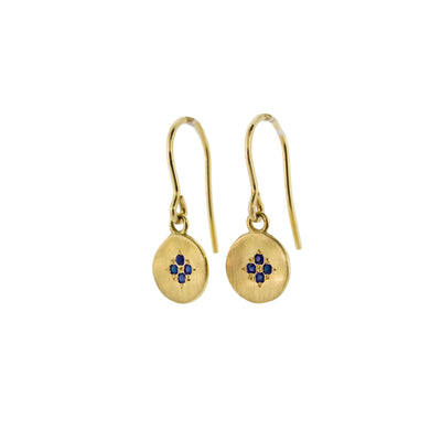 Gold Four Star Wave Charm Earrings