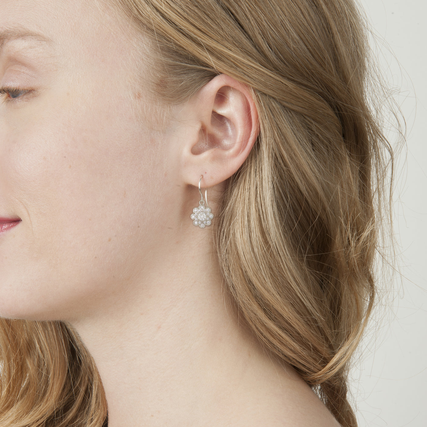Diamond Moonflower Earrings