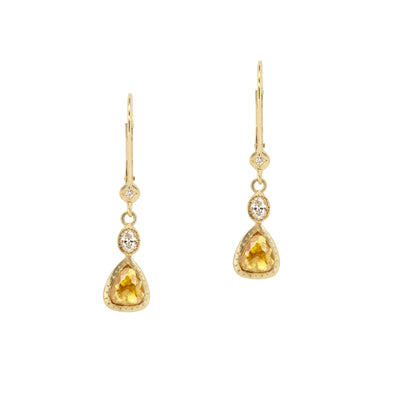 Yellow Diamond Tear Earrings