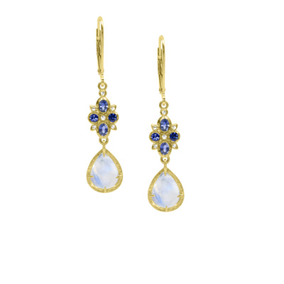 Sapphire Floral Charm Earrings
