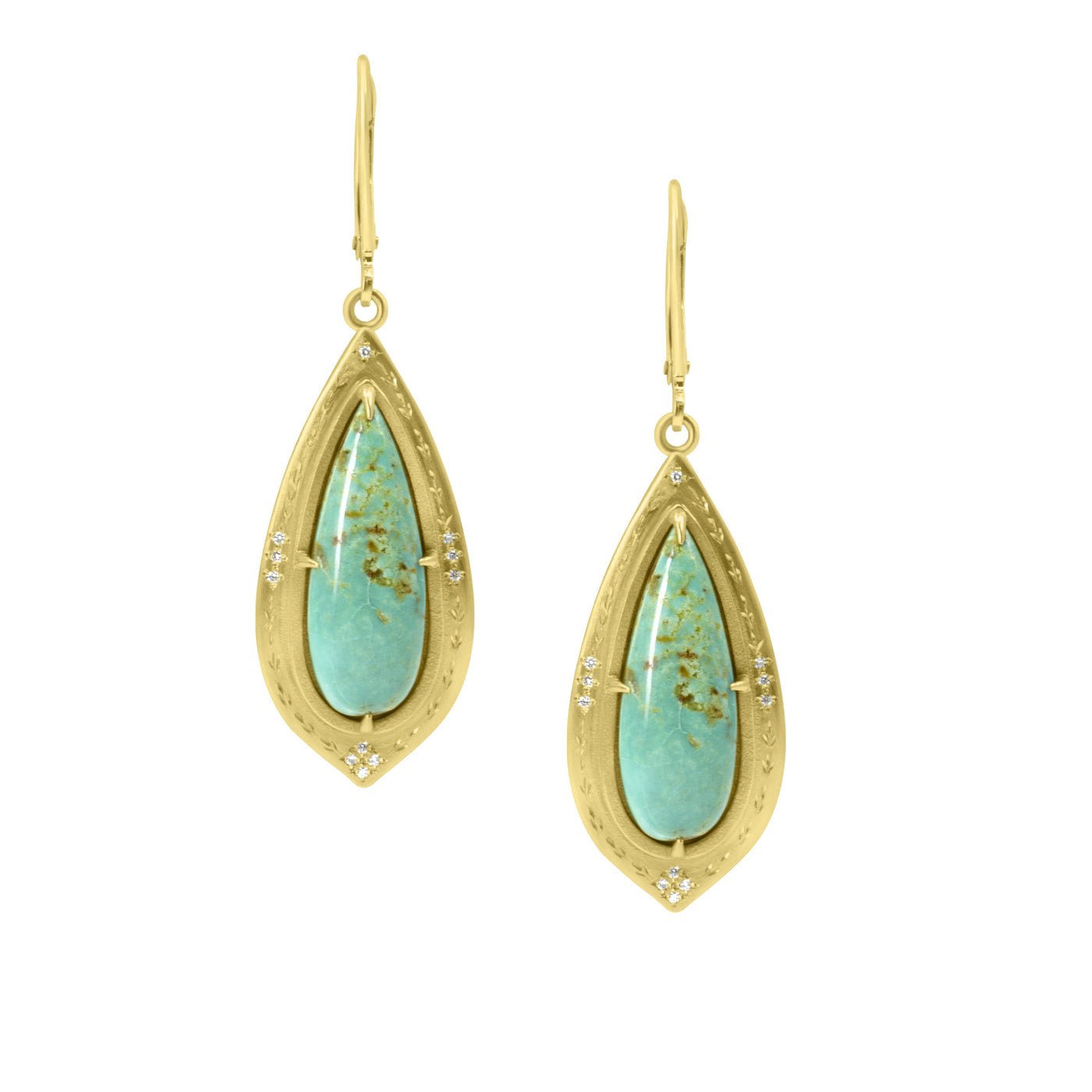 Pear Turquoise Earrings