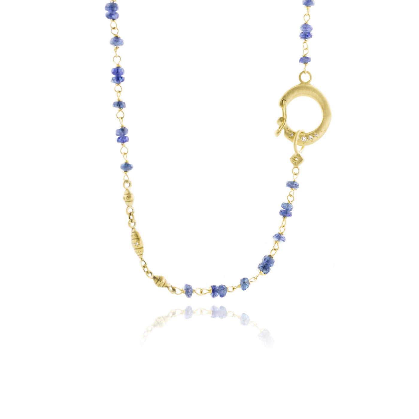 30" Beaded Sapphire Lantern Necklace
