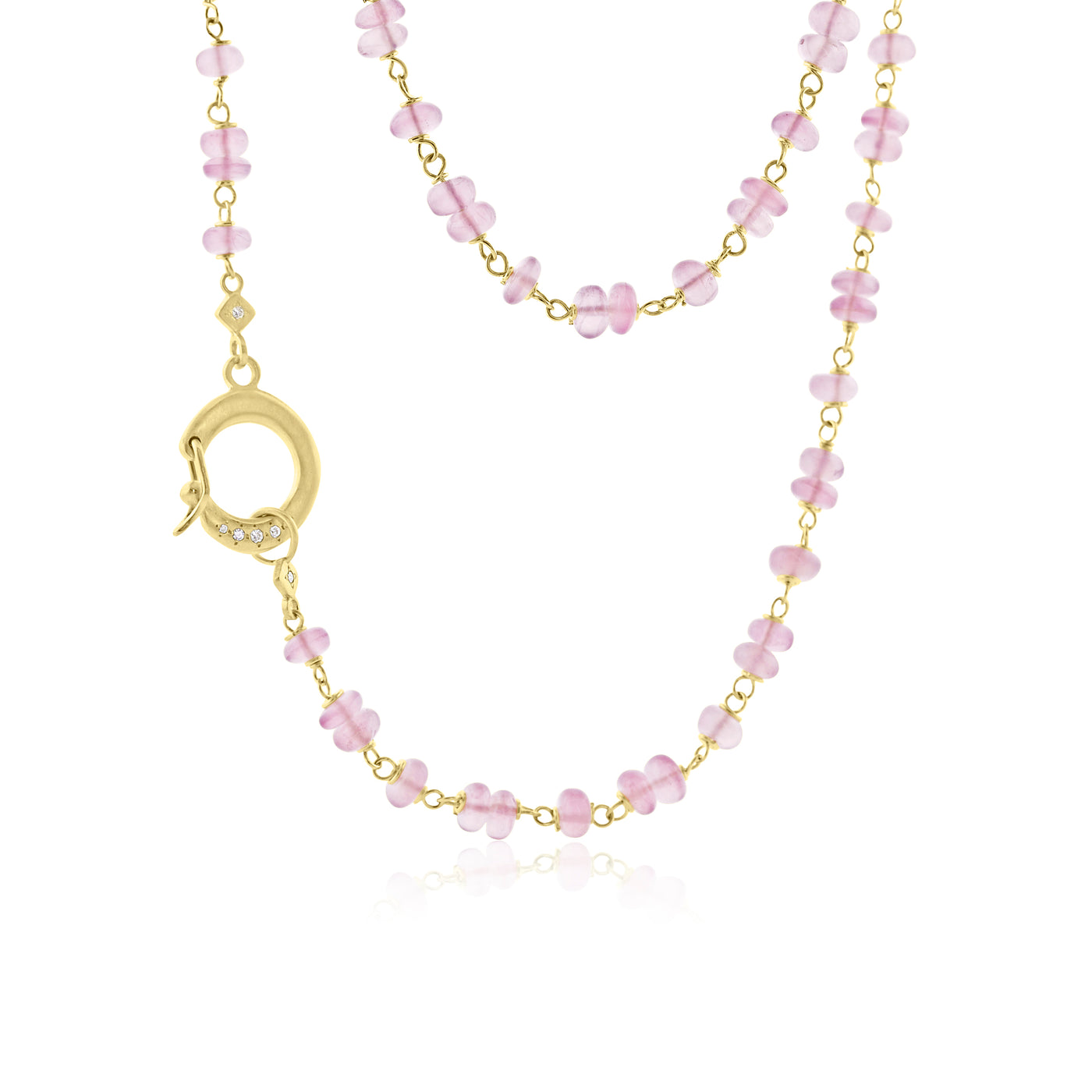 Pink Quartz Beaded Necklace