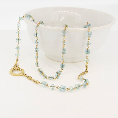 30" Aquamarine Lantern Necklace