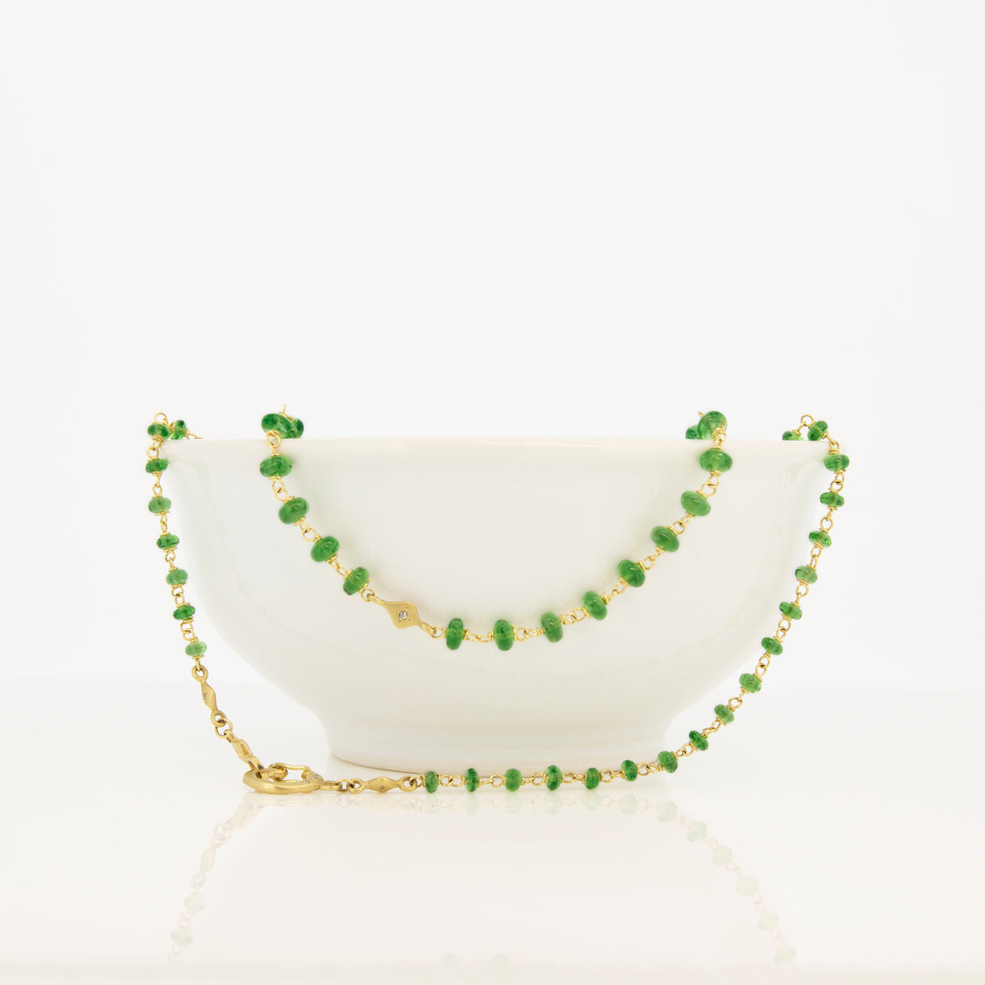 24" Beaded Tsavorite Necklace