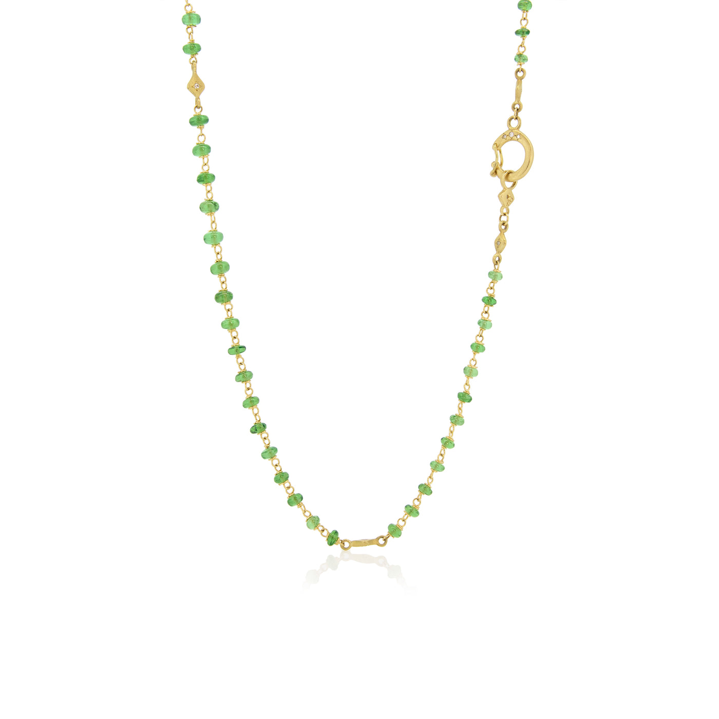 24" Beaded Tsavorite Necklace