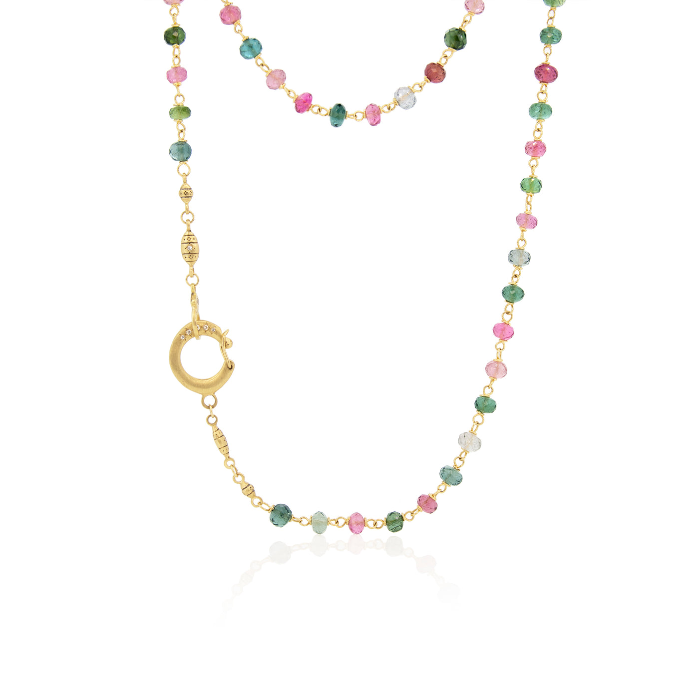 36" Beaded Multi-Color Tourmaline Necklace
