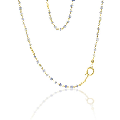 20" Light Sapphire Beaded Necklace