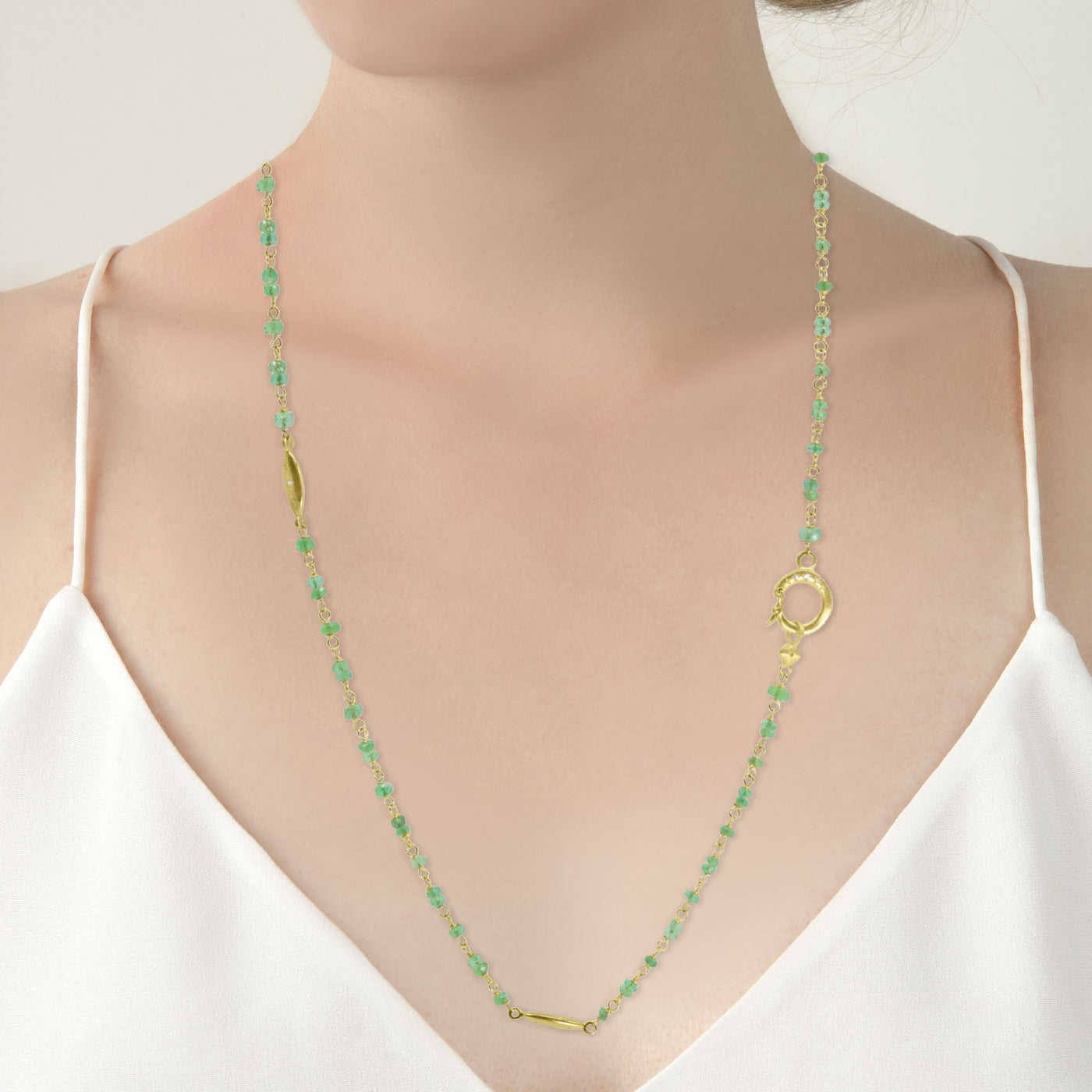 23" Emerald Beaded Chain