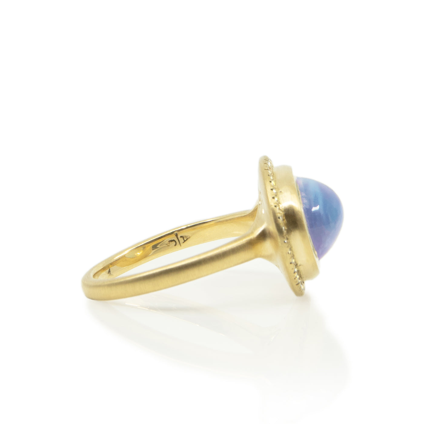 Diamond Halo Moonstone Ring